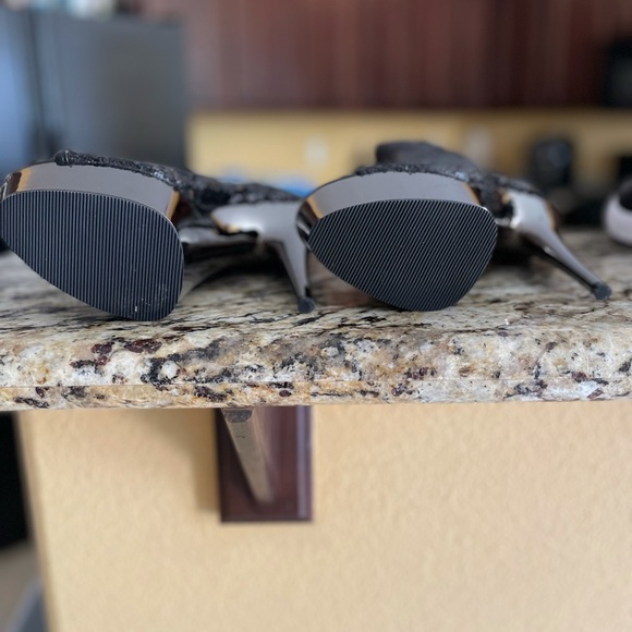 SOLD!!! Black sequin boots with mirror platform! - Picture 5 of 5